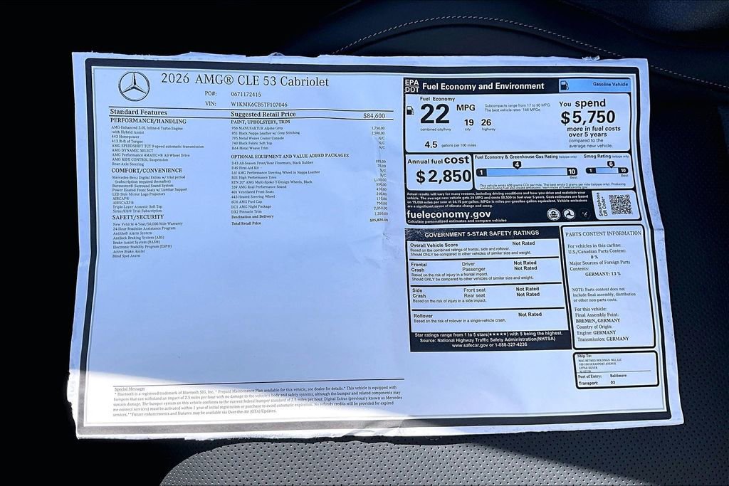 New 2026 Mercedes-Benz CLE 53 AMG 4MATIC Cabriolet image 14