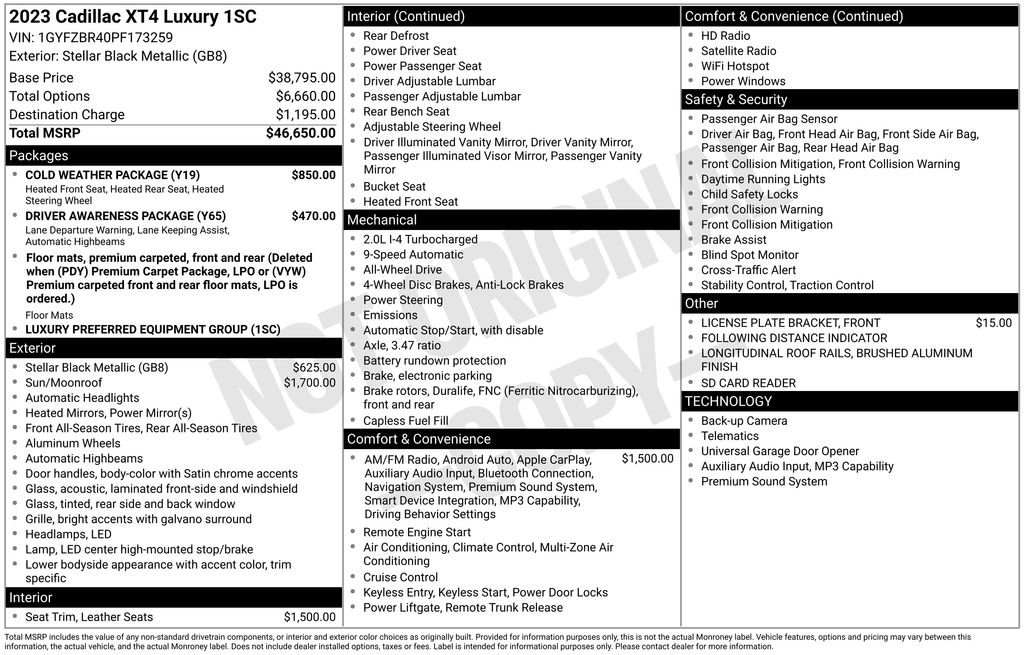 Used 2023 Cadillac XT4 Luxury w/ Cold Weather Package image 47