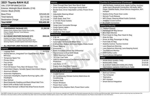 Used 2021 Toyota RAV4 XLE w/ Convenience Package image 7