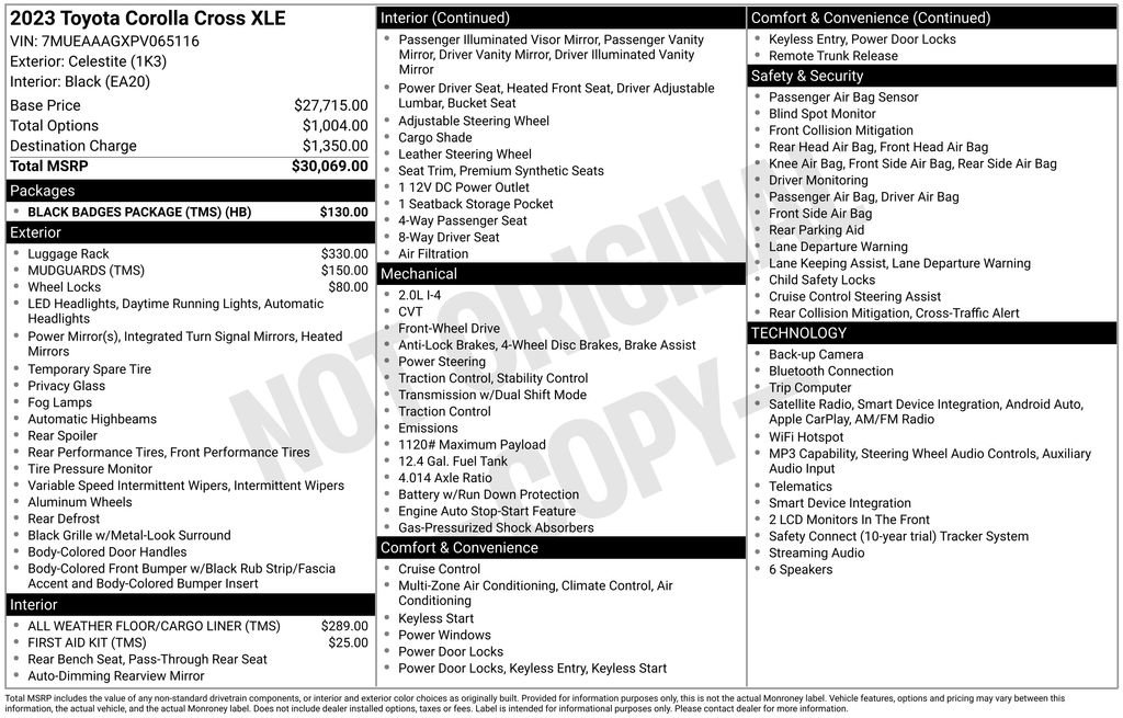 Used 2023 Toyota Corolla Cross XLE w/ Black Badges Package (TMS) FWD image 7
