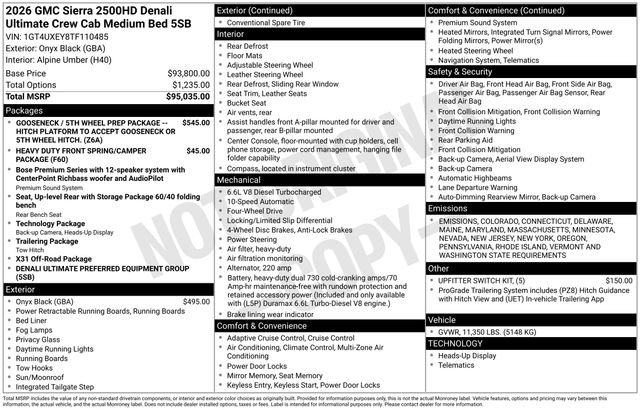 New 2026 GMC Sierra 2500 Denali Ultimate image 9