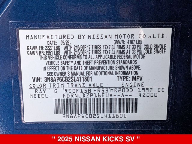 Certified 2025 Nissan Kicks SV AWD/4WD image 39