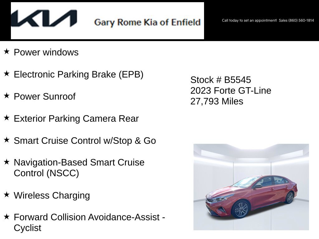 Certified 2023 Kia Forte GT-Line w/ GT-Line Premium Package FWD image 27