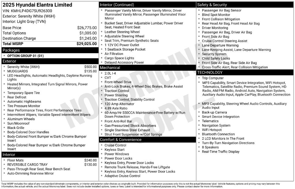 Certified 2025 Hyundai Elantra Limited FWD image 18