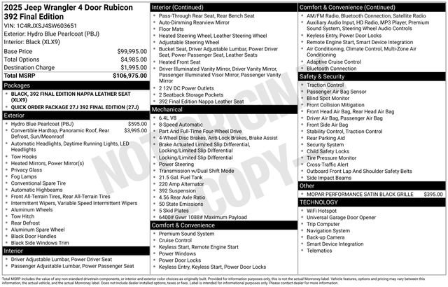 New 2025 Jeep Wrangler Rubicon 392 image 30