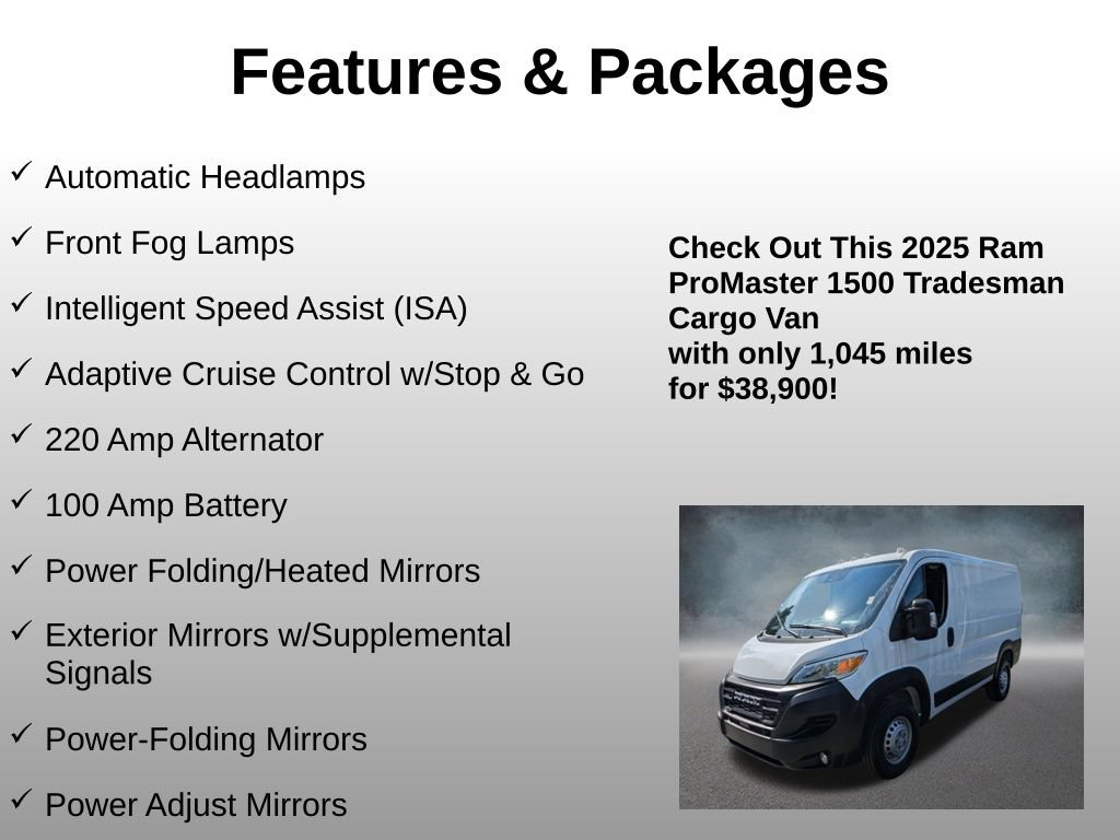 Used 2025 RAM ProMaster 1500 w/ Premium Convenience Group FWD image 13