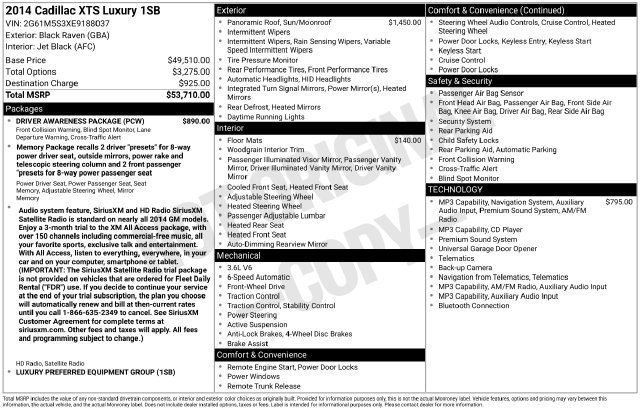 Certified 2014 Cadillac XTS Luxury w/ Driver Awareness Package FWD image 37