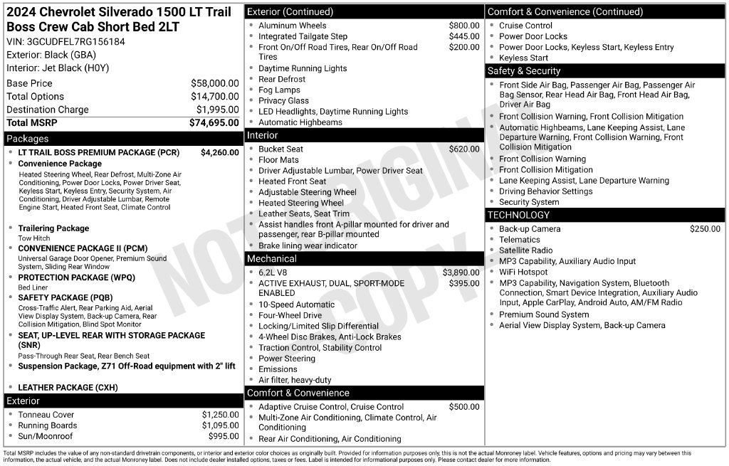 Certified 2024 Chevrolet Silverado 1500 LT Trail Boss w/ LT Trail Boss Premium Package AWD/4WD image 38