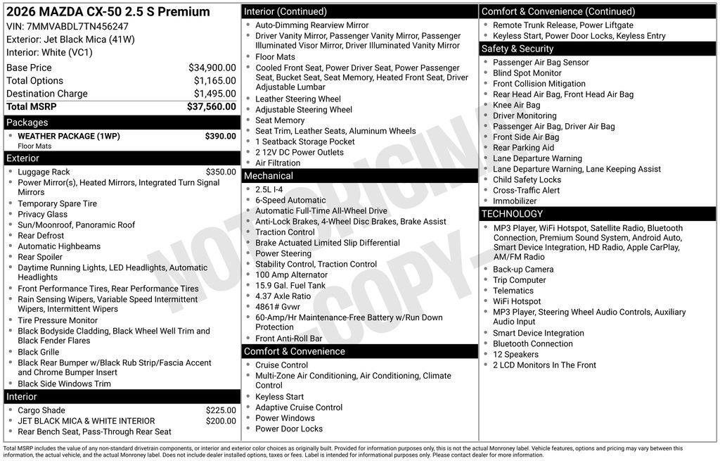 Certified 2026 MAZDA CX-50 AWD 2.5 S w/ Weather Package image 37