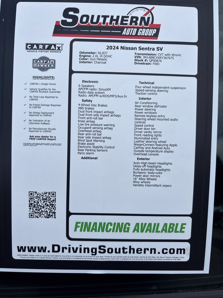 Used 2024 Nissan Sentra SV FWD image 31