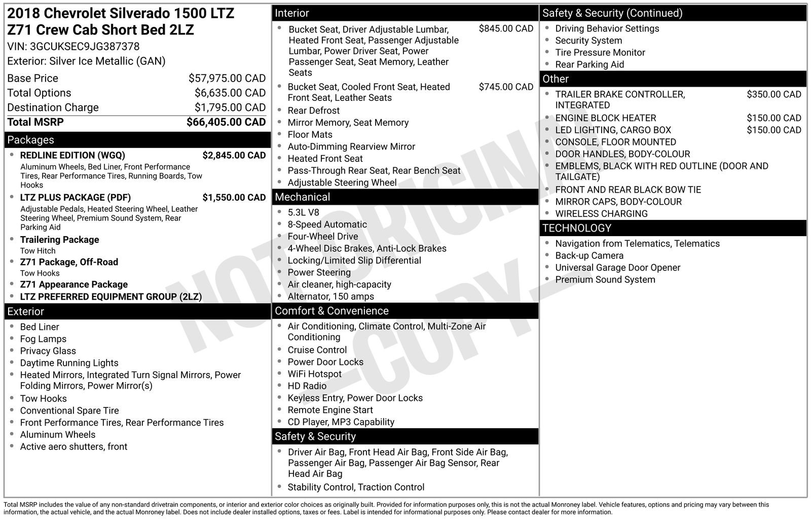 Used 2018 Chevrolet Silverado 1500 LTZ Z71 w/ Redline Edition image 7