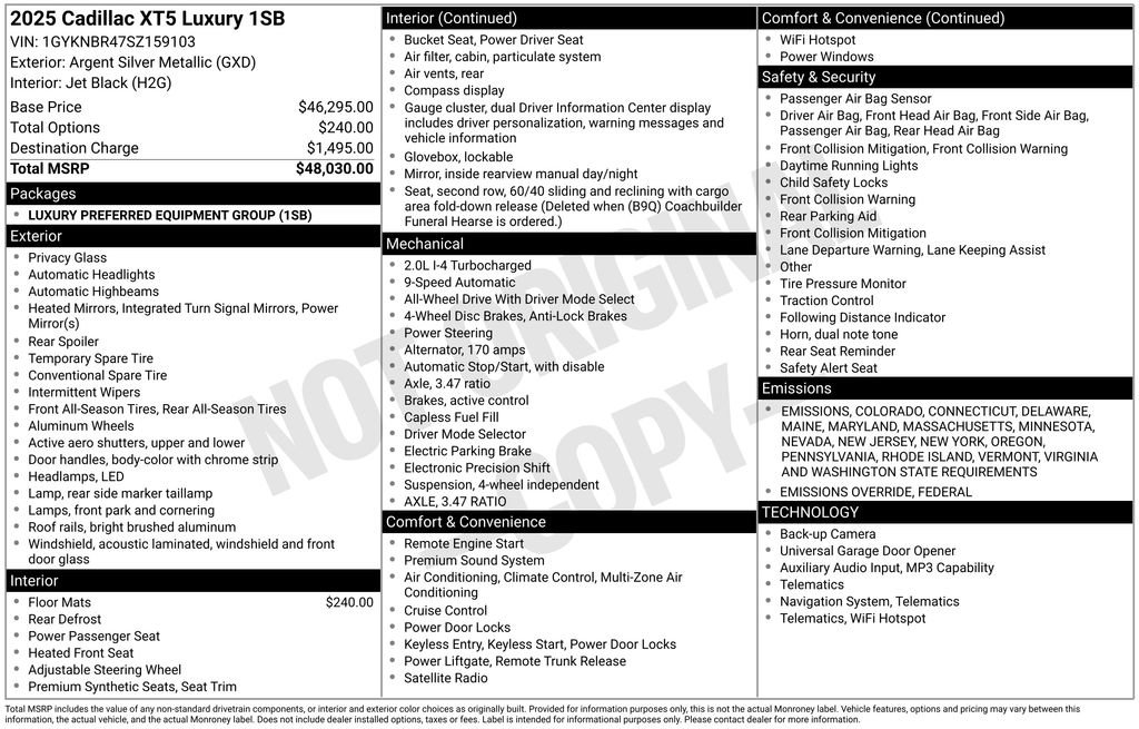 New 2025 Cadillac XT5 Luxury image 4