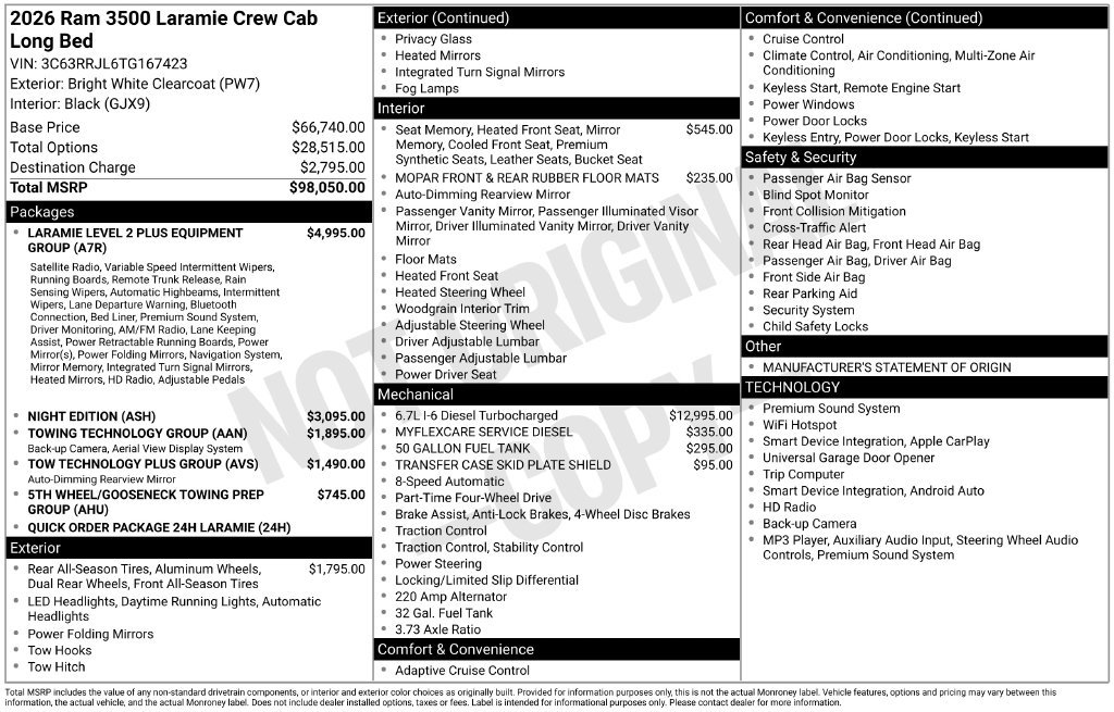 New 2026 RAM 3500 Laramie AWD/4WD image 7