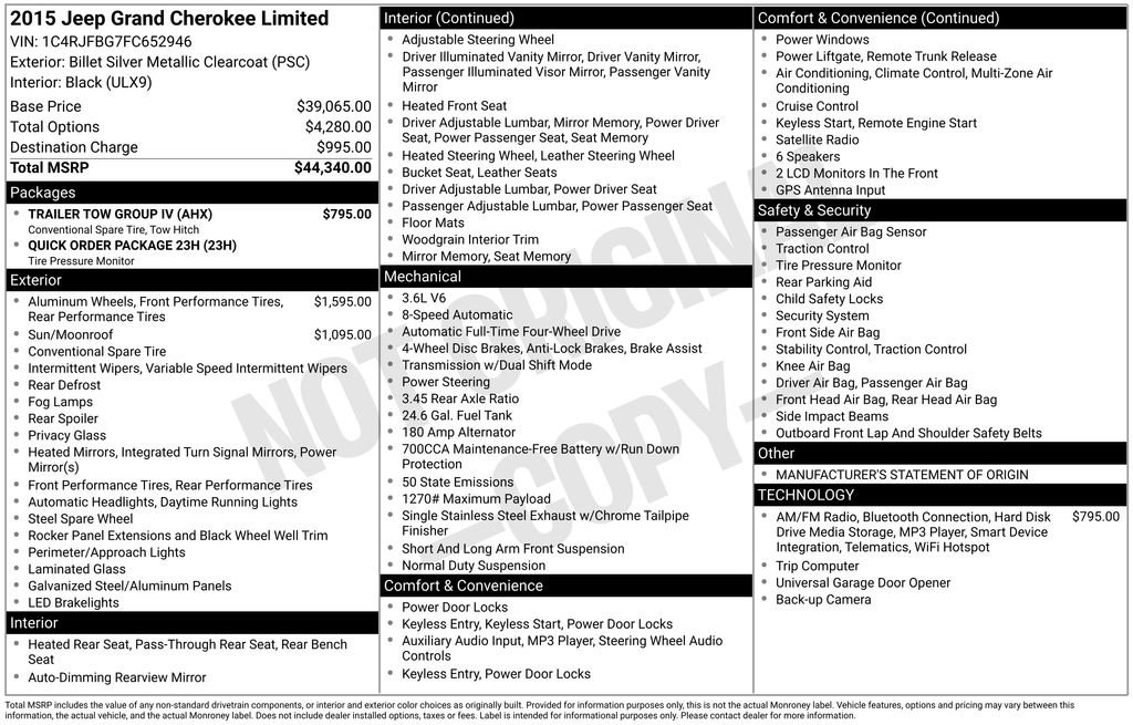 Used 2015 Jeep Grand Cherokee Limited w/ Trailer Tow Group IV image 22