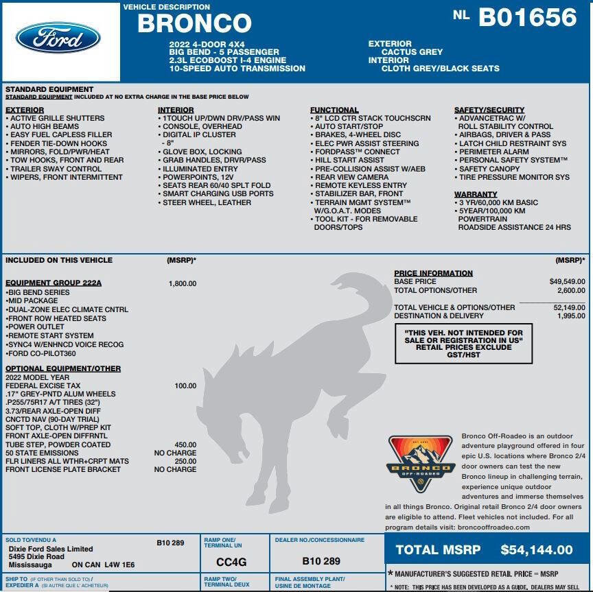 Used 2022 Ford Bronco Big Bend AWD/4WD image 10