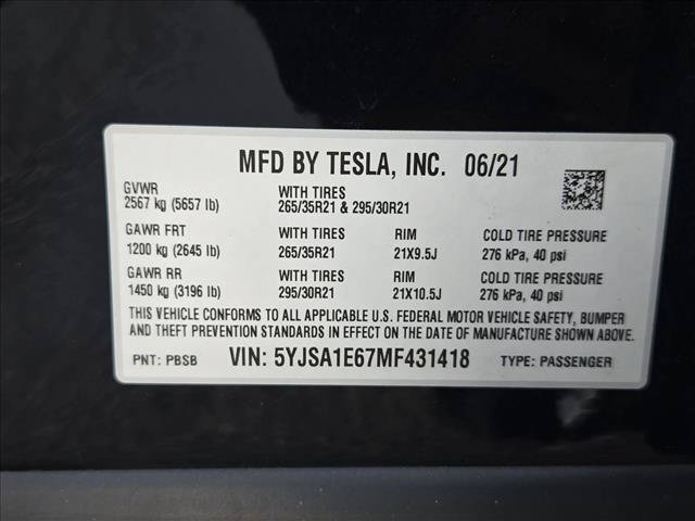 Used 2021 Tesla Model S Plaid AWD/4WD image 15