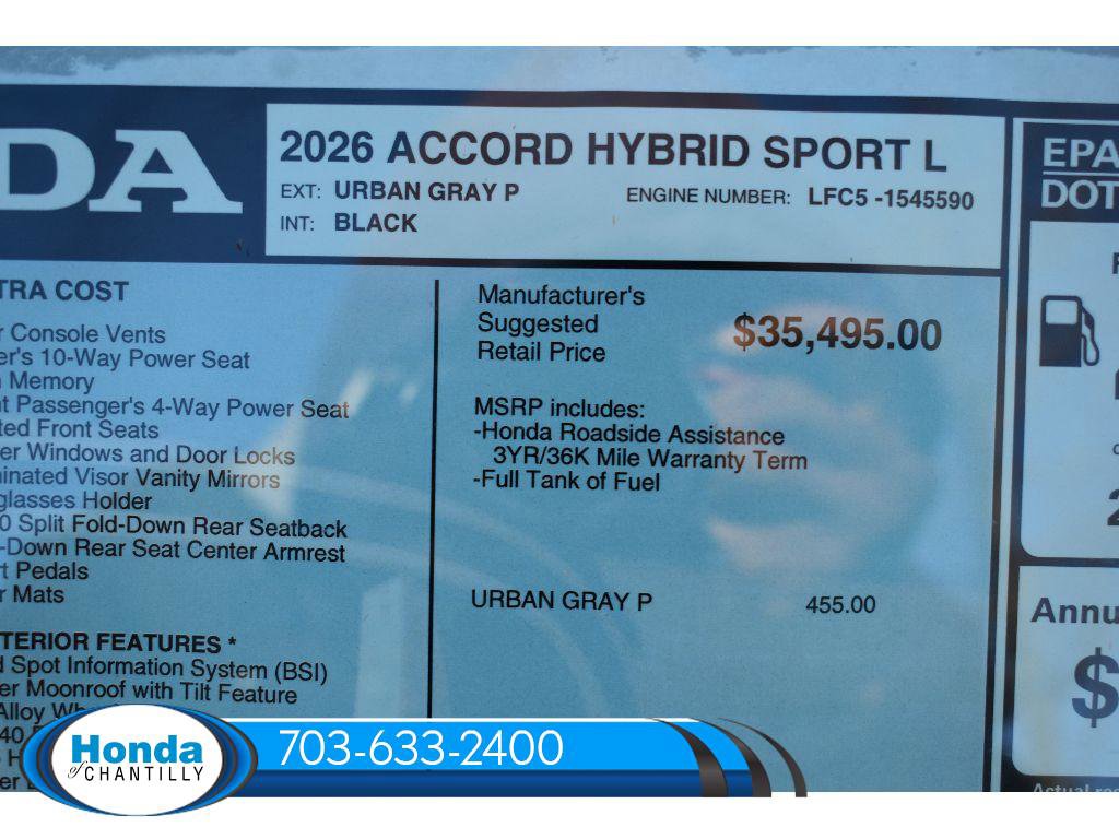 New 2026 Honda Accord Hybrid Sport-L FWD image 37