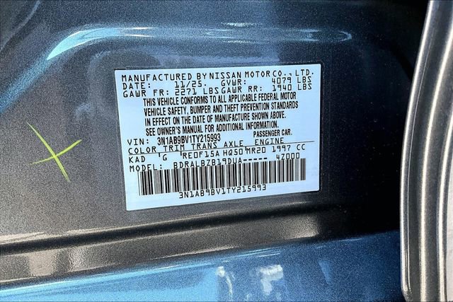 New 2026 Nissan Sentra S w/ Floor Mat Package image 13