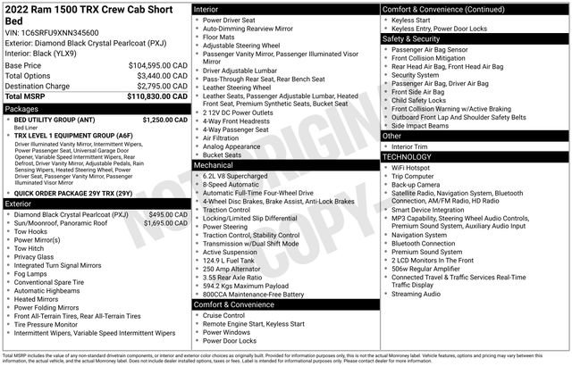 Used 2022 RAM 1500 TRX w/ Bed Utility Group AWD/4WD image 6