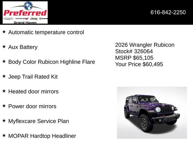 New 2026 Jeep Wrangler Unlimited Rubicon w/ Safety Group image 18