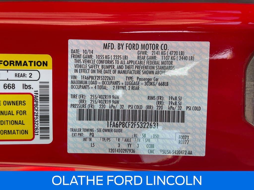 Used 2015 Ford Mustang GT Premium w/ Equipment Group 401A RWD image 21