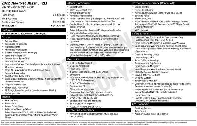 Used 2022 Chevrolet Blazer LT image 15