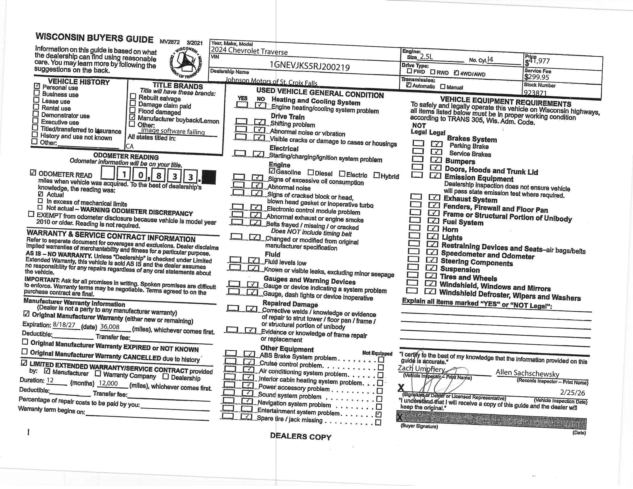 Used 2024 Chevrolet Traverse Z71 w/ Enhanced Driving Package image 27