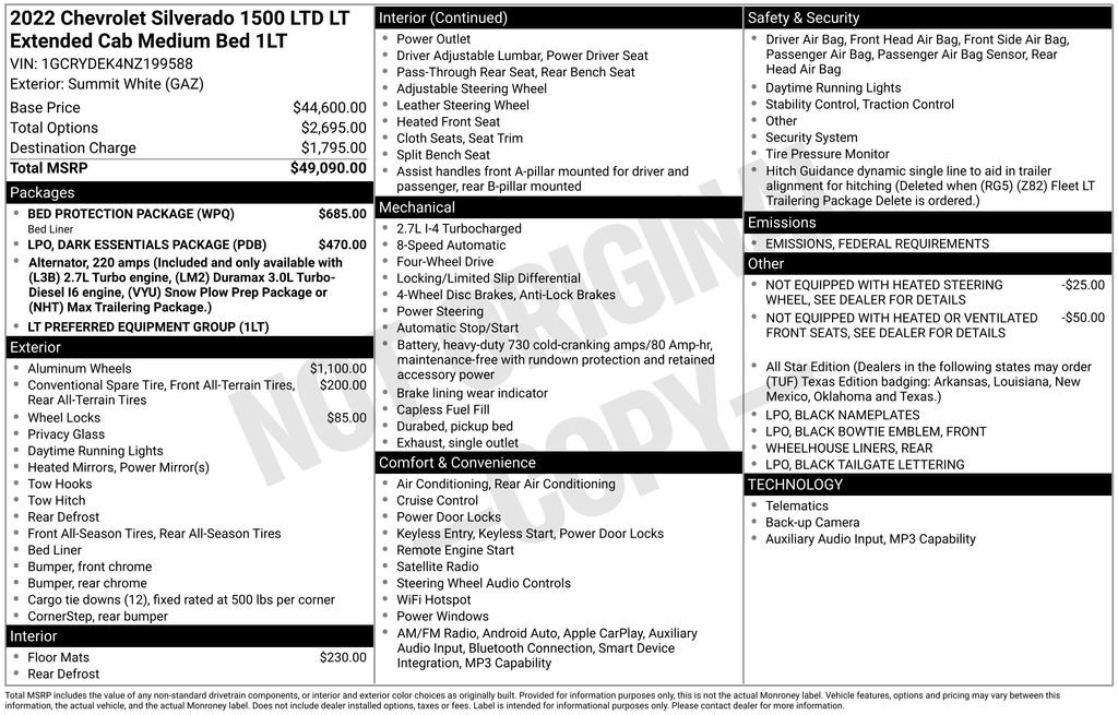 Used 2022 Chevrolet Silverado 1500 LT w/ Bed Protection Package image 2