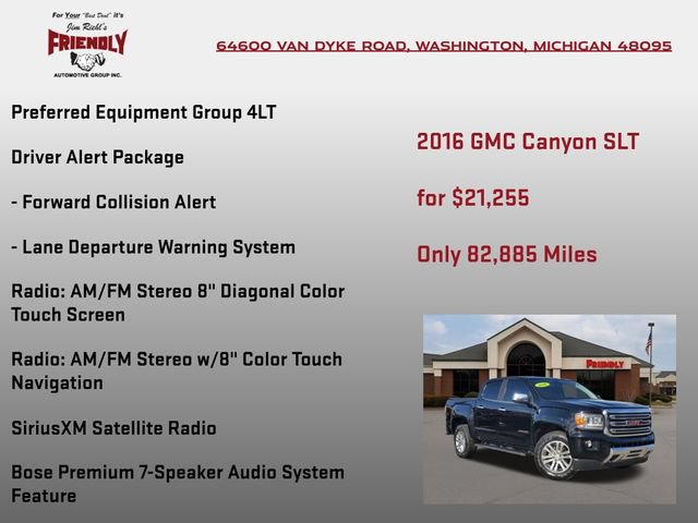 Used 2016 GMC Canyon SLT w/ Driver Alert Package AWD/4WD image 5