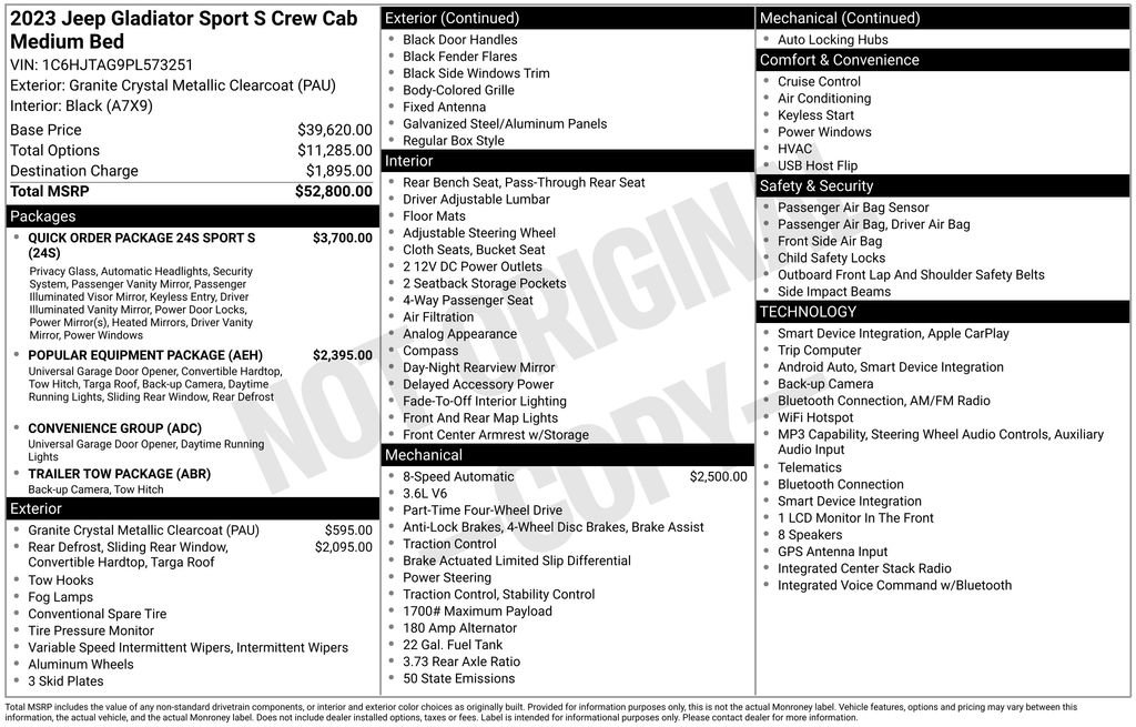 Used 2023 Jeep Gladiator Sport AWD/4WD image 35