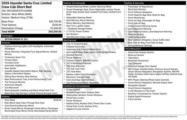 Certified 2026 Hyundai Santa Cruz Limited AWD/4WD image 4