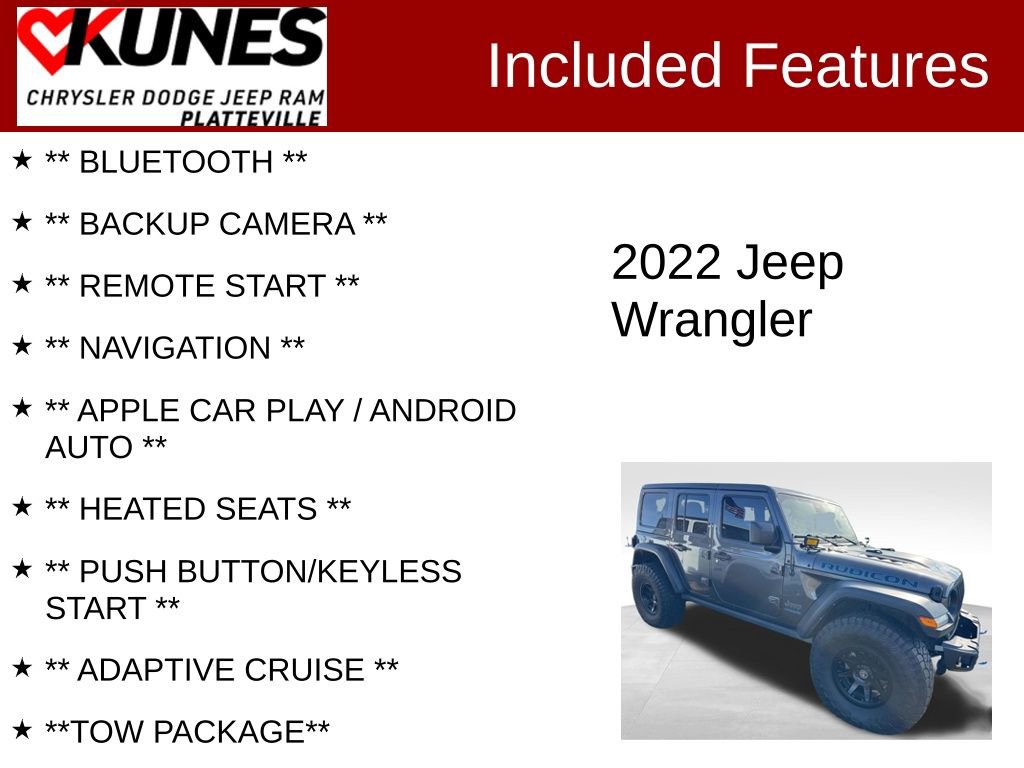 Used 2022 Jeep Wrangler Unlimited Rubicon 4xe w/ Cold Weather Group image 2
