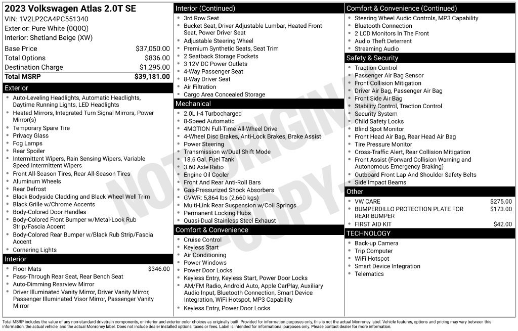 Used 2023 Volkswagen Atlas SE AWD/4WD image 31