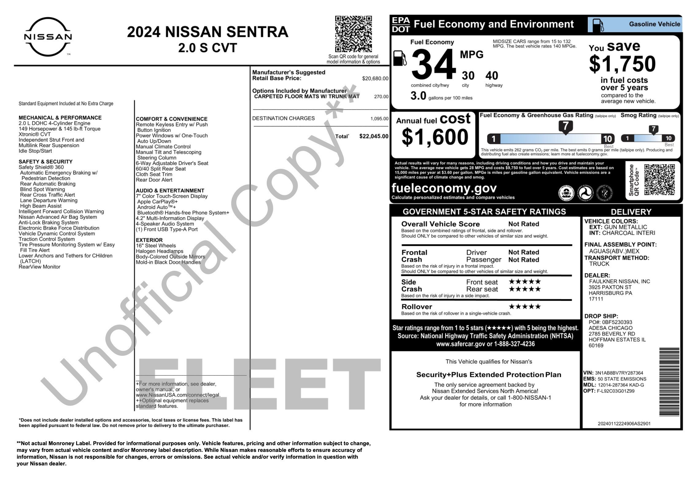 Used 2024 Nissan Sentra S FWD image 2