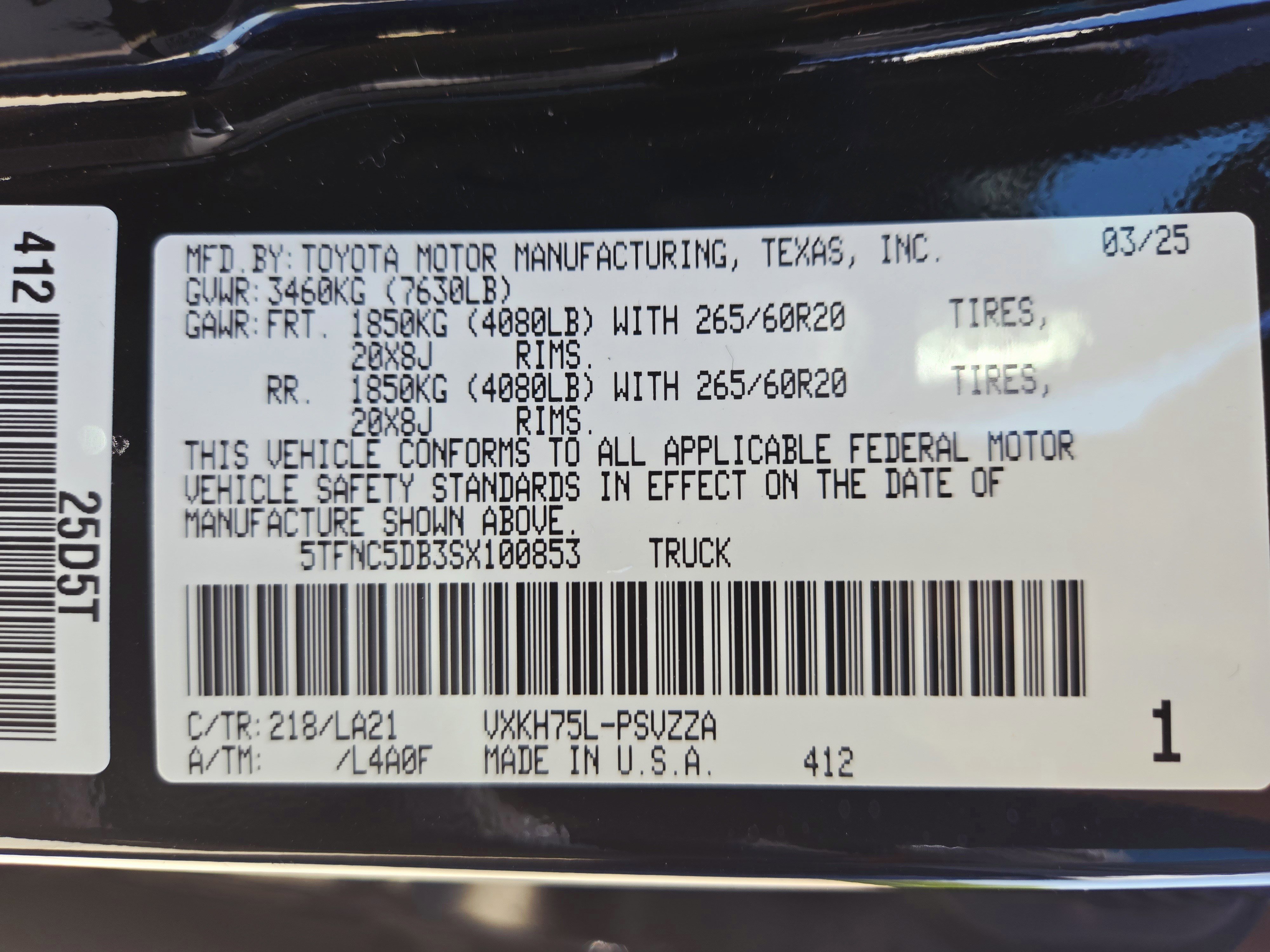 New 2025 Toyota Tundra Platinum image 20