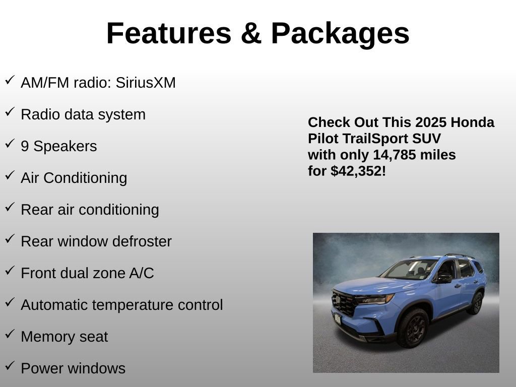 Certified 2025 Honda Pilot TrailSport image 8