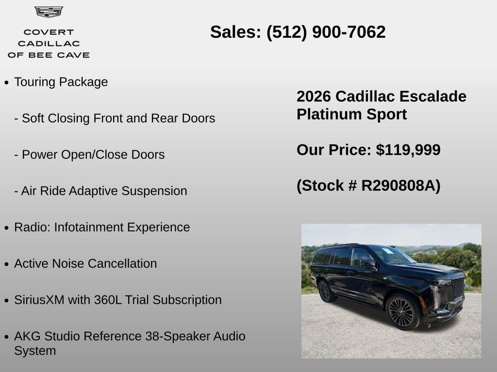 Used 2026 Cadillac Escalade Platinum Sport w/ LPO, Floor Liner Package AWD/4WD image 6