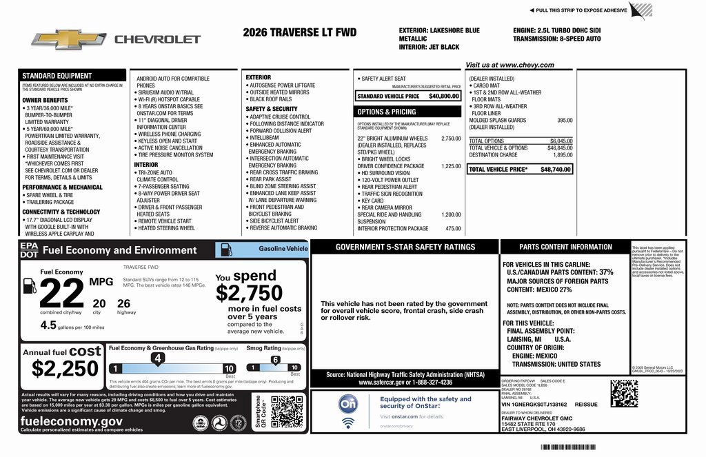 New 2026 Chevrolet Traverse LT w/ Driver Confidence Package image 4