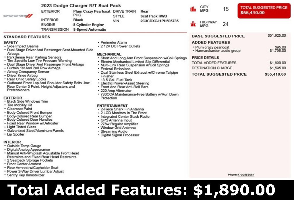 Used 2023 Dodge Charger Scat Pack w/ Harman/Kardon Audio Group image 3