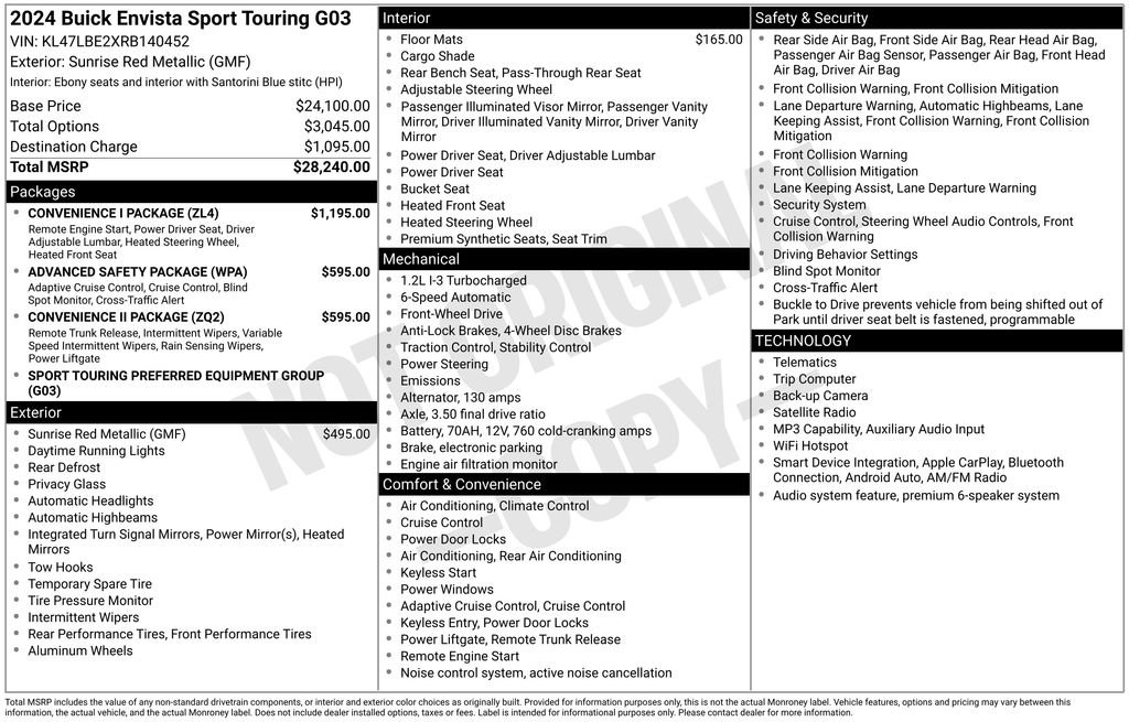 Used 2024 Buick Envista Sport Touring w/ Convenience I Package FWD image 4