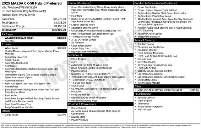 Certified 2025 MAZDA CX-50 2.5 Hybrid w/ Weather Package AWD/4WD image 24