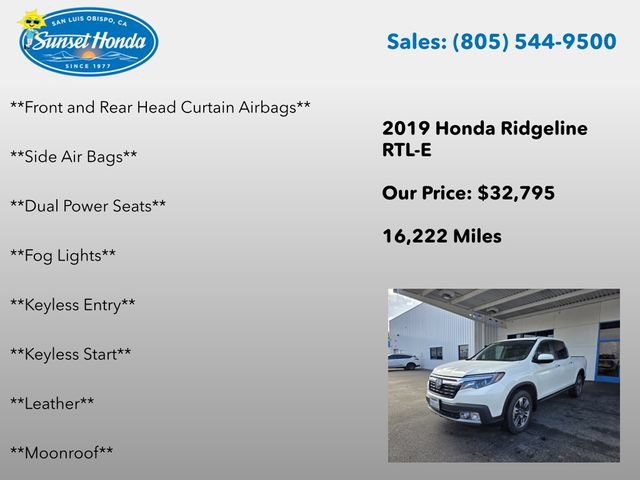 Certified 2019 Honda Ridgeline RTL-E image 8