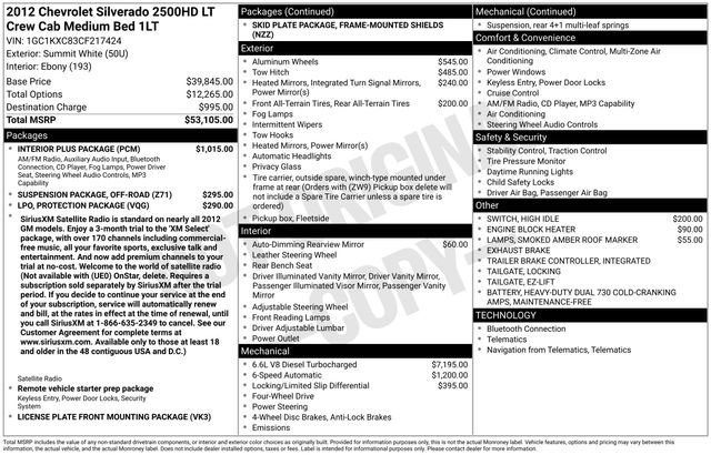Used 2012 Chevrolet Silverado 2500 LT w/ Interior Plus Package AWD/4WD image 26