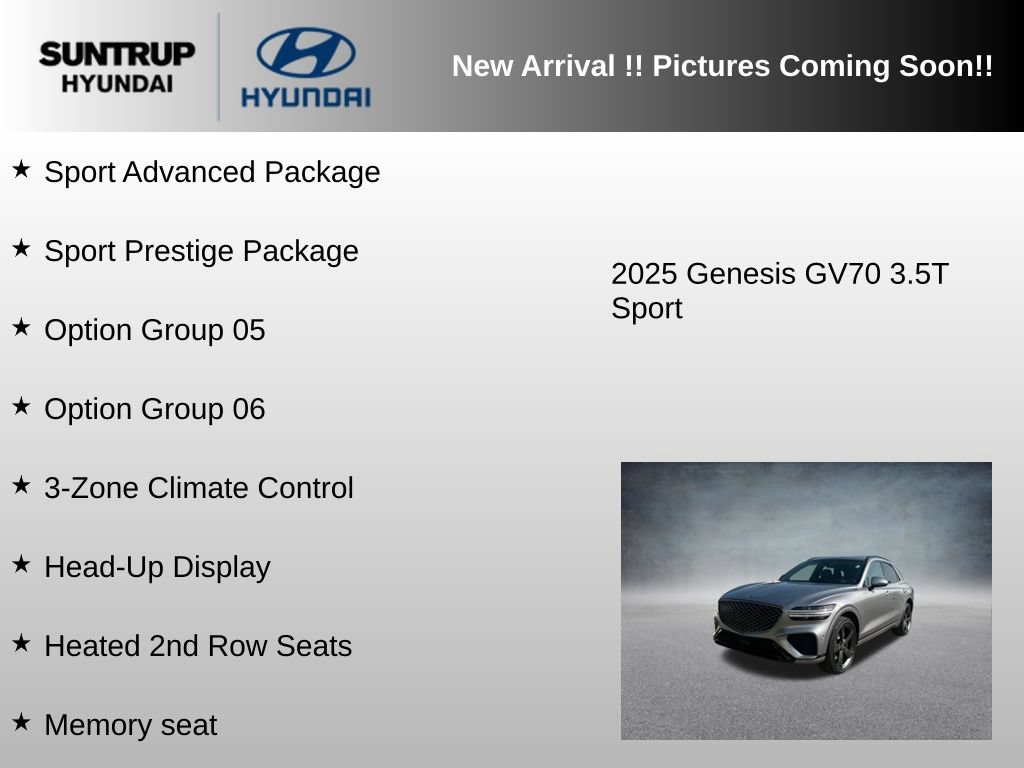Used 2025 Genesis GV70 3.5T Sport w/ Sport Prestige Package AWD/4WD image 6
