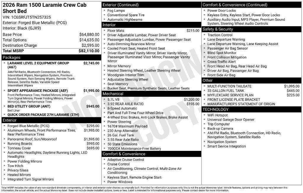 New 2026 RAM 1500 Laramie AWD/4WD image 6