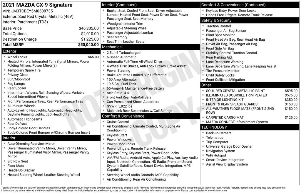 Used 2021 MAZDA CX-9 Signature image 41