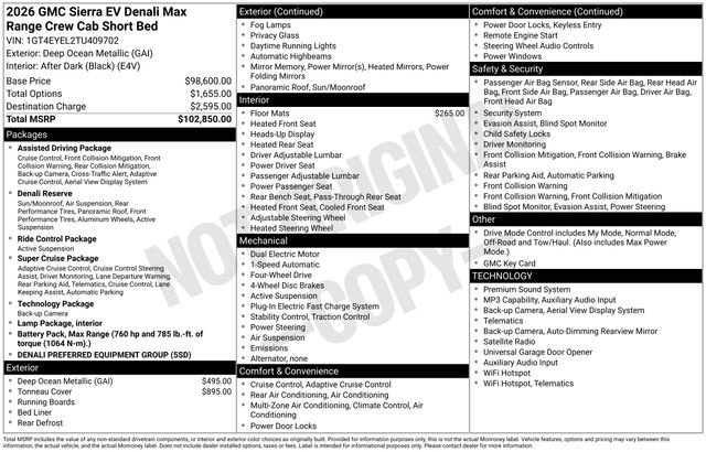 Used 2026 GMC Sierra EV Denali AWD/4WD image 19