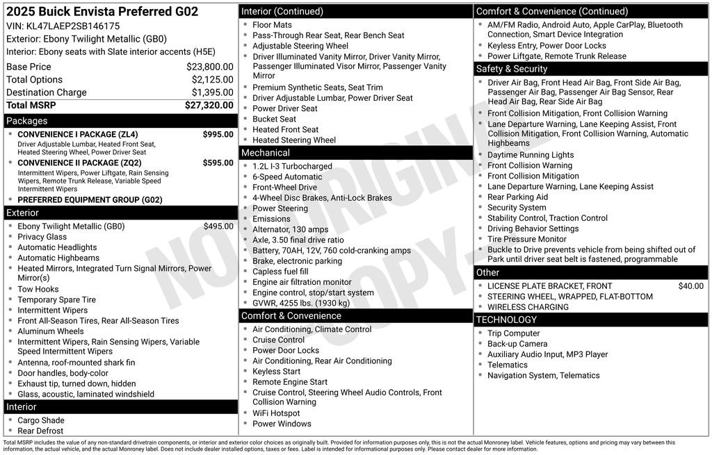 Used 2025 Buick Envista Preferred w/ Convenience I Package FWD image 40