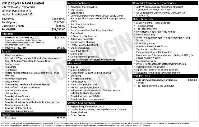 Used 2012 Toyota RAV4 Limited w/ Premium Plus Value Pkg image 30