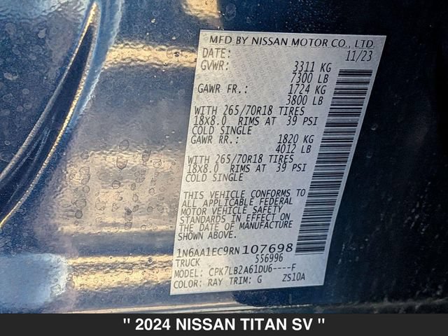 Used 2024 Nissan Titan SV w/ Accessory Utility Package AWD/4WD image 39